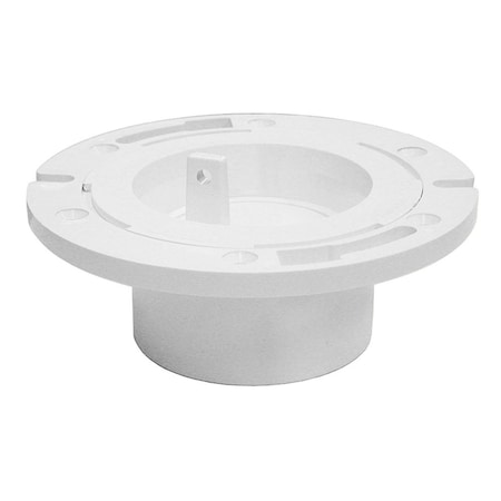 Jones Stephens 3in. x 4in. PVC Closet Flange with Plastic Swivel Ring and Knockout C52342
